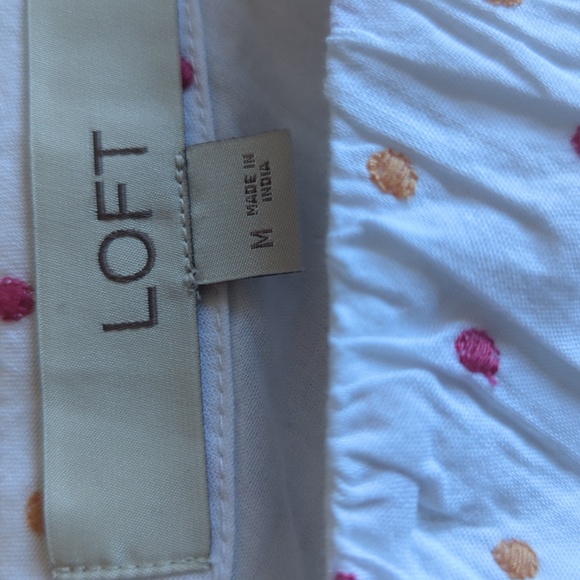 Loft Dot Dress Embroidered Tiered Swing Dress - Picture 7 of 9